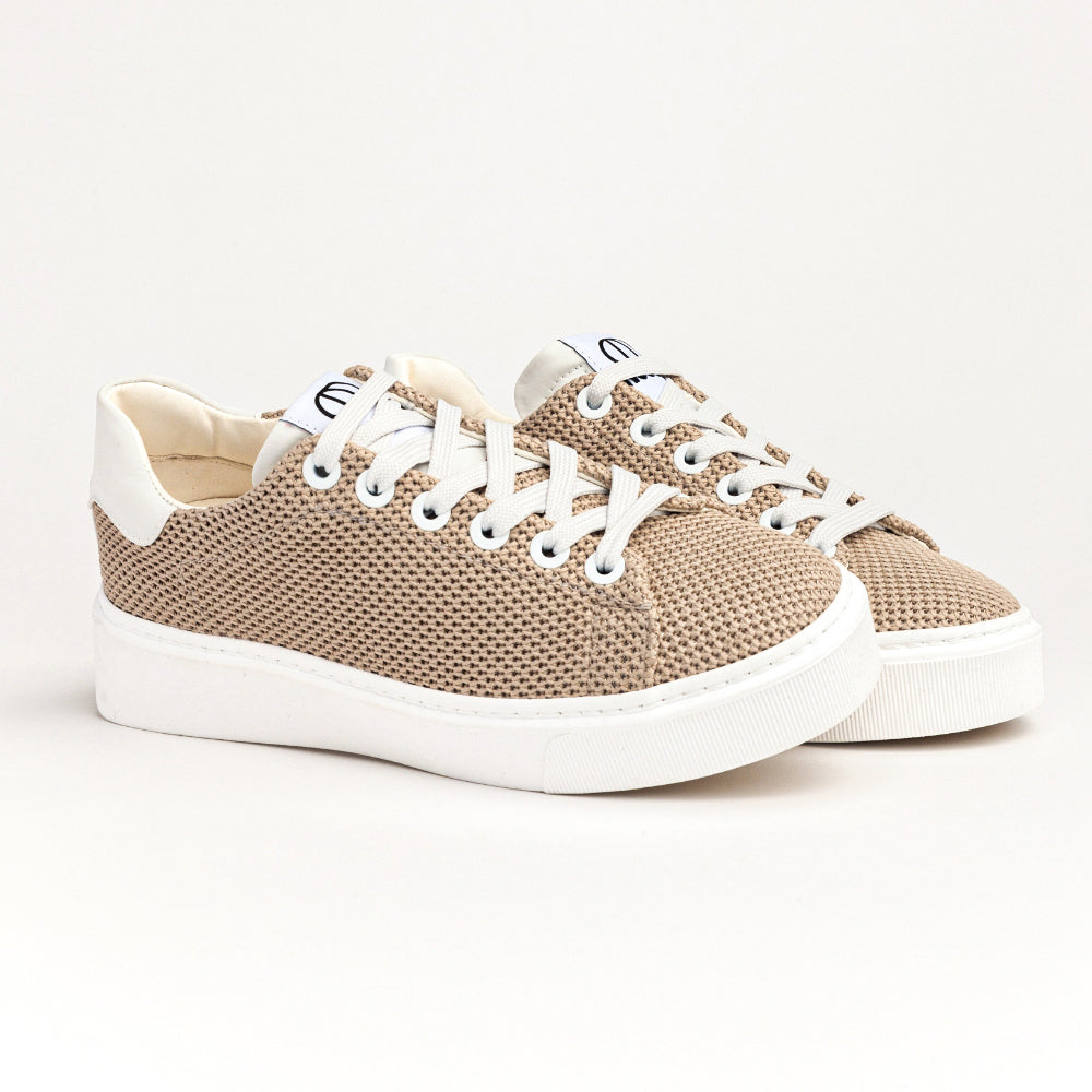 GAUS 24 LOW SNEAKER IN BEIGE BREATHABLE FABRIC AND REFLECTIVE NYLON