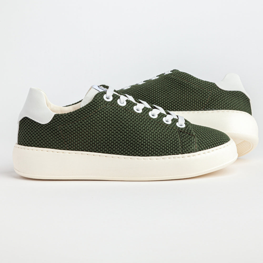 GOST 55 LOW SNEAKER IN GREEN MILITARY BREATHABLE FABRIC AND REFLECTIVE NYLON 